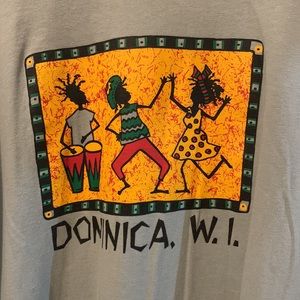 Dominica West Indies xl light blue t shirt